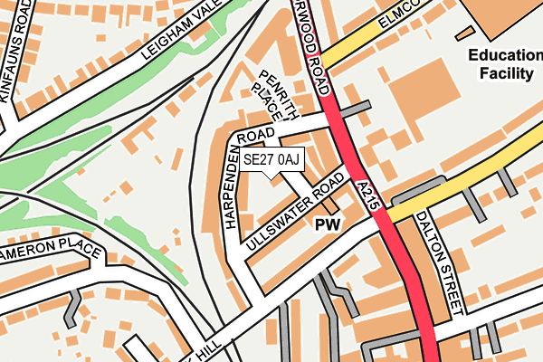 SE27 0AJ map - OS OpenMap – Local (Ordnance Survey)