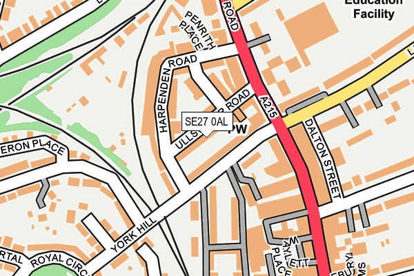 SE27 0AL map - OS OpenMap – Local (Ordnance Survey)