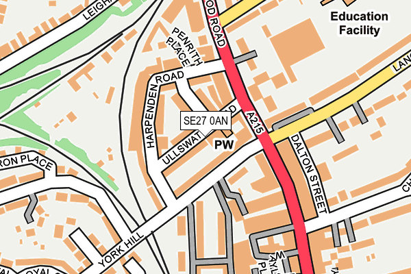 SE27 0AN map - OS OpenMap – Local (Ordnance Survey)