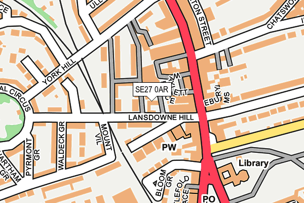 SE27 0AR map - OS OpenMap – Local (Ordnance Survey)