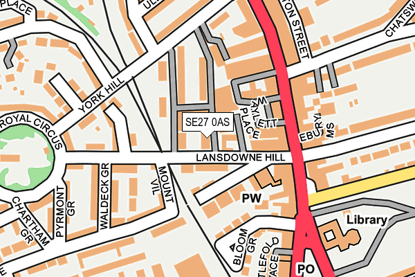 SE27 0AS map - OS OpenMap – Local (Ordnance Survey)