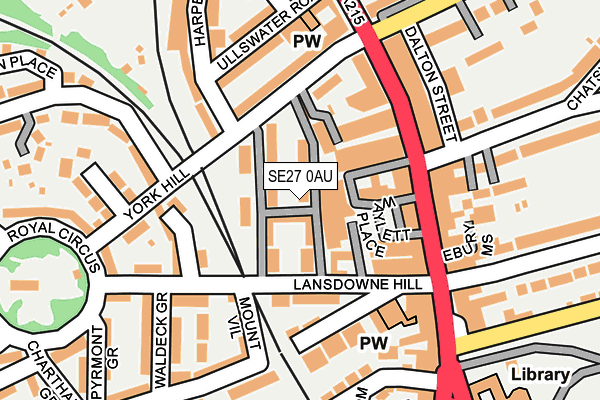 SE27 0AU map - OS OpenMap – Local (Ordnance Survey)