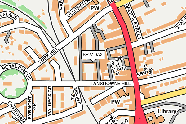 SE27 0AX map - OS OpenMap – Local (Ordnance Survey)