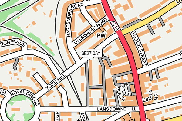 SE27 0AY map - OS OpenMap – Local (Ordnance Survey)