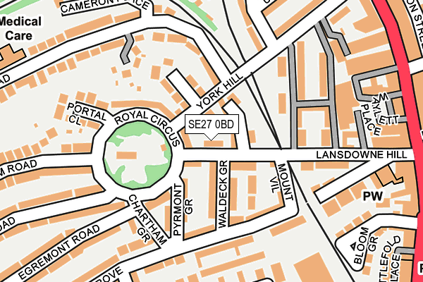 SE27 0BD map - OS OpenMap – Local (Ordnance Survey)
