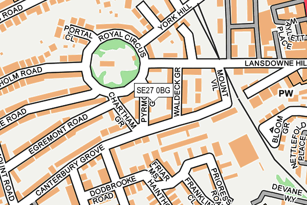 SE27 0BG map - OS OpenMap – Local (Ordnance Survey)
