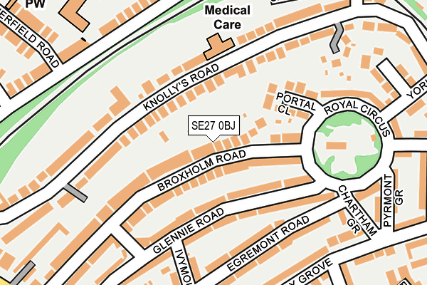 SE27 0BJ map - OS OpenMap – Local (Ordnance Survey)