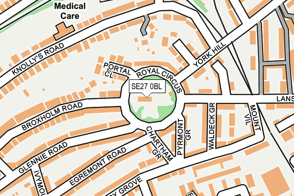 SE27 0BL map - OS OpenMap – Local (Ordnance Survey)