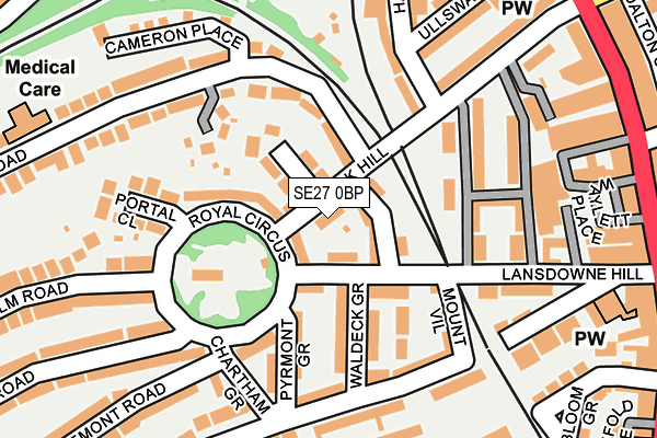 SE27 0BP map - OS OpenMap – Local (Ordnance Survey)