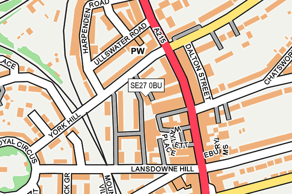 SE27 0BU map - OS OpenMap – Local (Ordnance Survey)