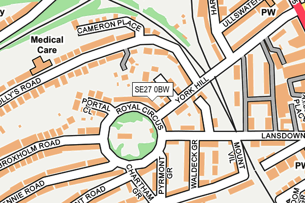 SE27 0BW map - OS OpenMap – Local (Ordnance Survey)