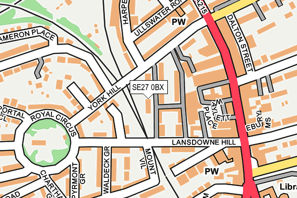 SE27 0BX map - OS OpenMap – Local (Ordnance Survey)
