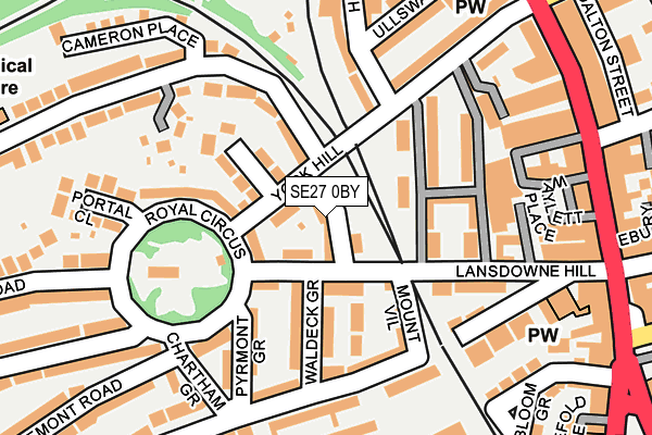 SE27 0BY map - OS OpenMap – Local (Ordnance Survey)