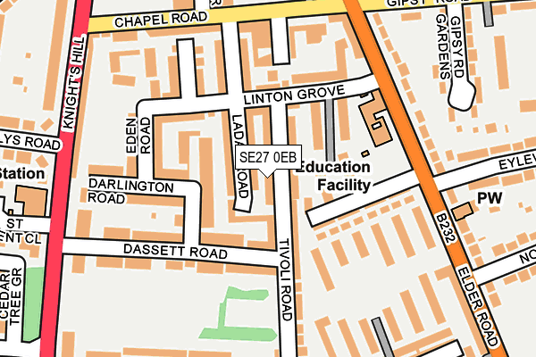 SE27 0EB map - OS OpenMap – Local (Ordnance Survey)