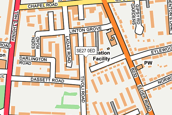 SE27 0ED map - OS OpenMap – Local (Ordnance Survey)