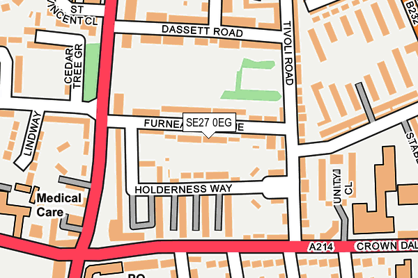 SE27 0EG map - OS OpenMap – Local (Ordnance Survey)