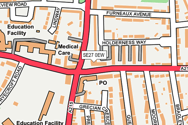 SE27 0EW map - OS OpenMap – Local (Ordnance Survey)
