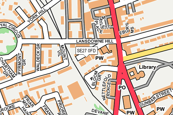SE27 0FD map - OS OpenMap – Local (Ordnance Survey)