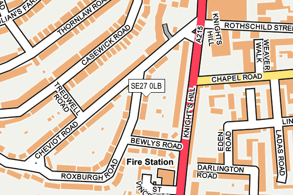 SE27 0LB map - OS OpenMap – Local (Ordnance Survey)