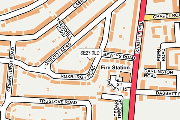 SE27 0LD map - OS OpenMap – Local (Ordnance Survey)