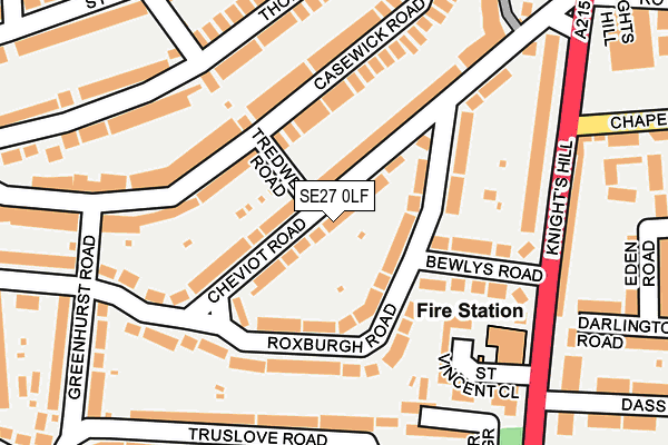 SE27 0LF map - OS OpenMap – Local (Ordnance Survey)