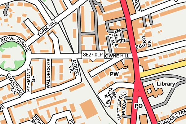 SE27 0LP map - OS OpenMap – Local (Ordnance Survey)