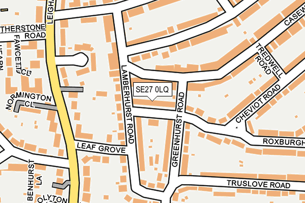 SE27 0LQ map - OS OpenMap – Local (Ordnance Survey)
