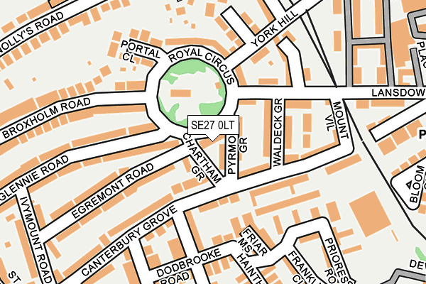 SE27 0LT map - OS OpenMap – Local (Ordnance Survey)