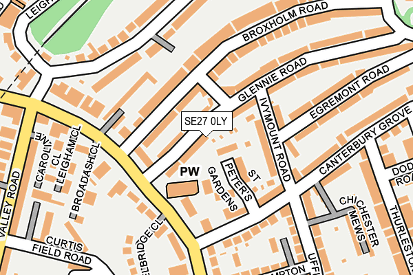 SE27 0LY map - OS OpenMap – Local (Ordnance Survey)