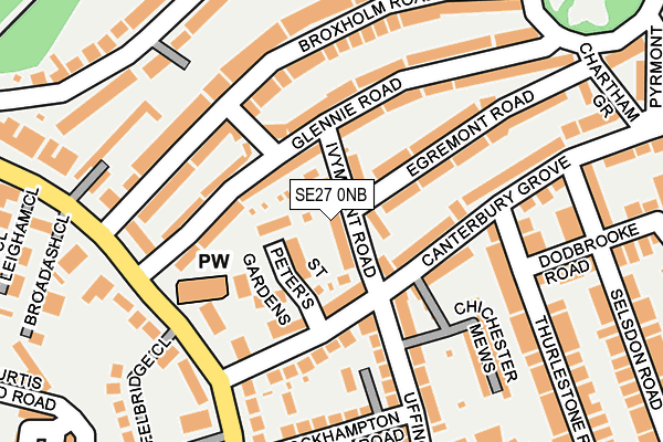 SE27 0NB map - OS OpenMap – Local (Ordnance Survey)