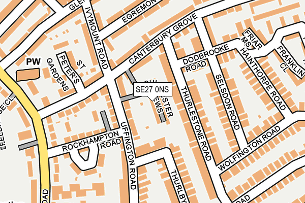 SE27 0NS map - OS OpenMap – Local (Ordnance Survey)