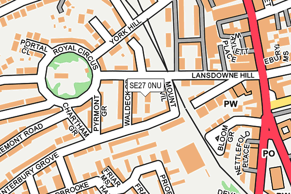 SE27 0NU map - OS OpenMap – Local (Ordnance Survey)