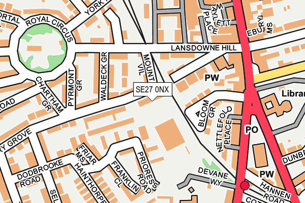 SE27 0NX map - OS OpenMap – Local (Ordnance Survey)