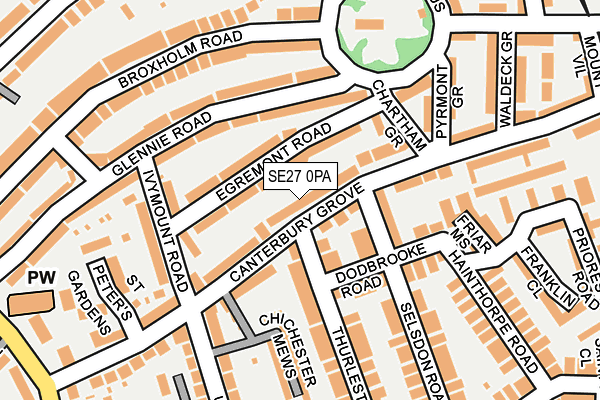 SE27 0PA map - OS OpenMap – Local (Ordnance Survey)