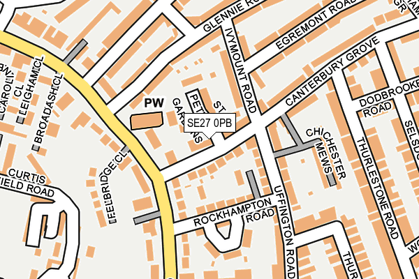 SE27 0PB map - OS OpenMap – Local (Ordnance Survey)