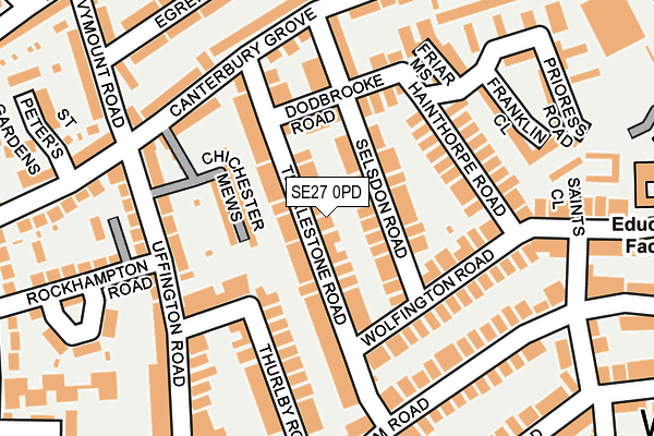 SE27 0PD map - OS OpenMap – Local (Ordnance Survey)