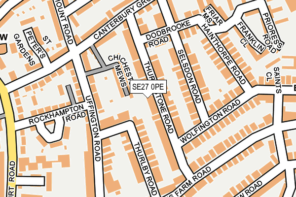 SE27 0PE map - OS OpenMap – Local (Ordnance Survey)