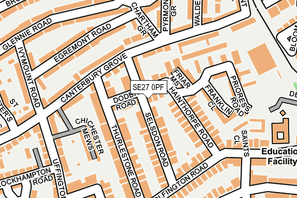 SE27 0PF map - OS OpenMap – Local (Ordnance Survey)