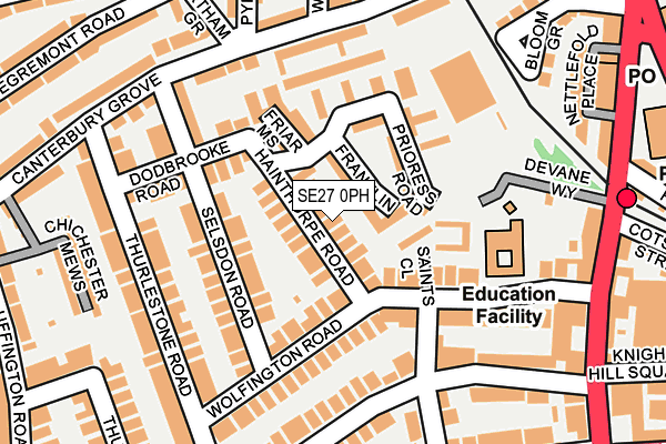 SE27 0PH map - OS OpenMap – Local (Ordnance Survey)
