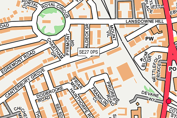 SE27 0PS map - OS OpenMap – Local (Ordnance Survey)