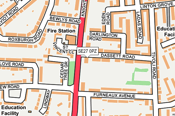 SE27 0PZ map - OS OpenMap – Local (Ordnance Survey)
