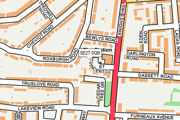 SE27 0QB map - OS OpenMap – Local (Ordnance Survey)