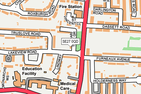 SE27 0QD map - OS OpenMap – Local (Ordnance Survey)