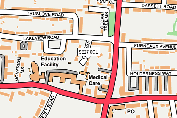 SE27 0QL map - OS OpenMap – Local (Ordnance Survey)