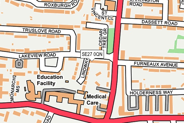 SE27 0QN map - OS OpenMap – Local (Ordnance Survey)