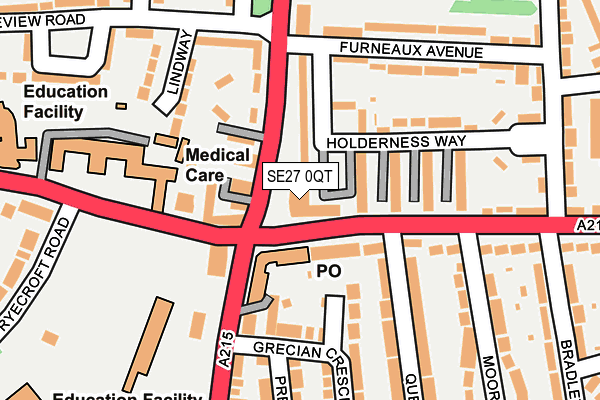SE27 0QT map - OS OpenMap – Local (Ordnance Survey)