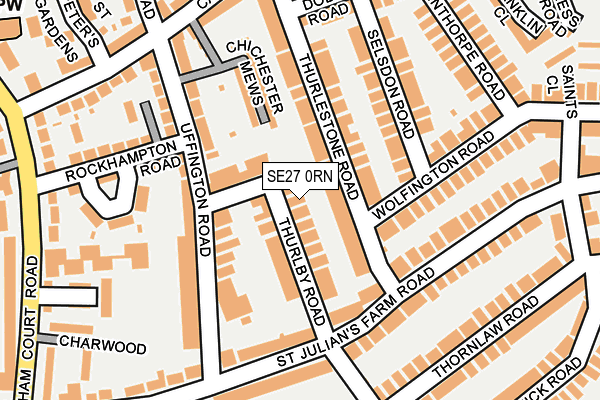 SE27 0RN map - OS OpenMap – Local (Ordnance Survey)