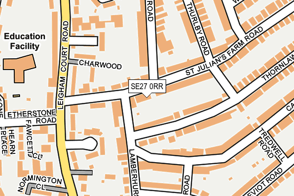SE27 0RR map - OS OpenMap – Local (Ordnance Survey)