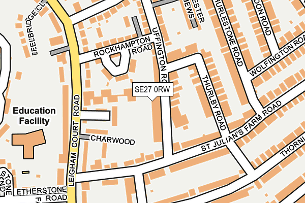 SE27 0RW map - OS OpenMap – Local (Ordnance Survey)