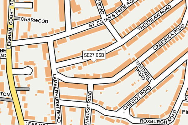 SE27 0SB map - OS OpenMap – Local (Ordnance Survey)